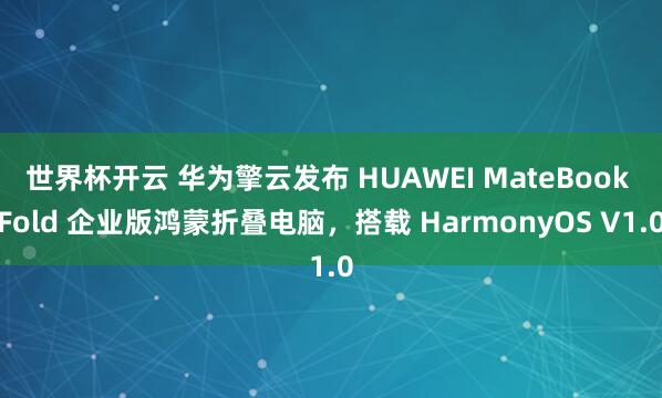 世界杯开云 华为擎云发布 HUAWEI MateBook Fold 企业版鸿蒙折叠电脑,搭载 HarmonyOS V1.0