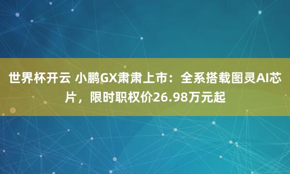 世界杯开云 小鹏GX肃肃上市:全系搭载图灵AI芯片,限时职权价26.98万元起