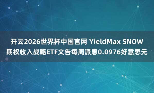 开云2026世界杯中国官网 YieldMax SNOW期权收入战略ETF文告每周派息0.0976好意思元