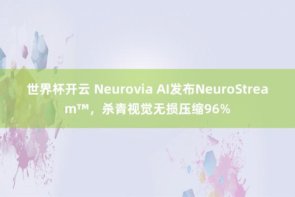 世界杯开云 Neurovia AI发布NeuroStream™,杀青视觉无损压缩96%