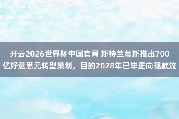开云2026世界杯中国官网 斯特兰蒂斯推出700亿好意思元转型策划,目的2028年已毕正向现款流