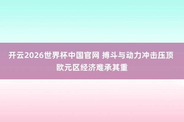 开云2026世界杯中国官网 搏斗与动力冲击压顶 欧元区经济难承其重