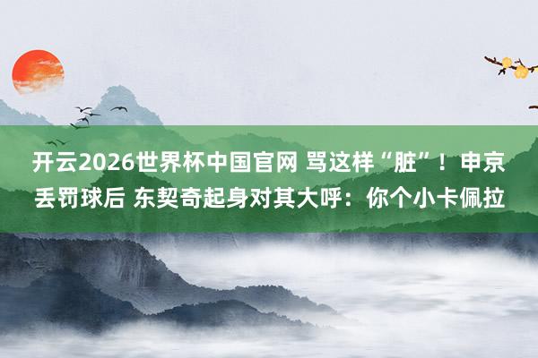 开云2026世界杯中国官网 骂这样“脏”！申京丢罚球后 东契奇起身对其大呼：你个小卡佩拉
