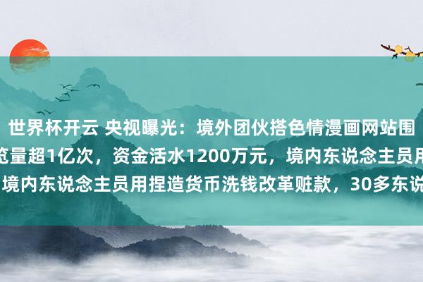 世界杯开云 央视曝光:境外团伙搭色情漫画网站围猎中国青少年,网站浏览量超1亿次,资金活水1200万元,境内东说念主员用捏造货币洗钱改革赃款,30多东说念主被握