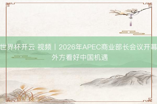 世界杯开云 视频丨2026年APEC商业部长会议开幕 外方看好中国机遇