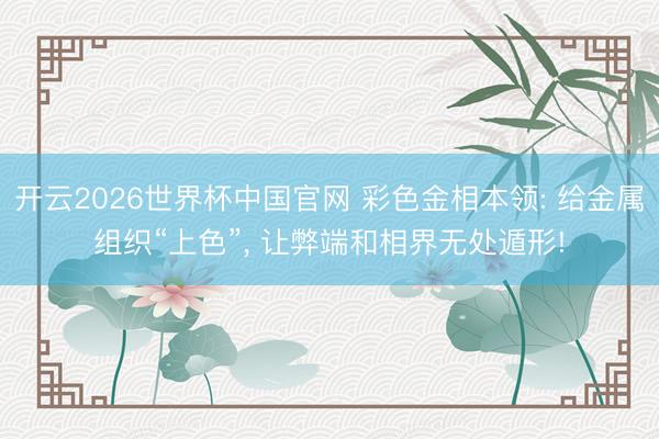 开云2026世界杯中国官网 彩色金相本领: 给金属组织“上色”, 让弊端和相界无处遁形!